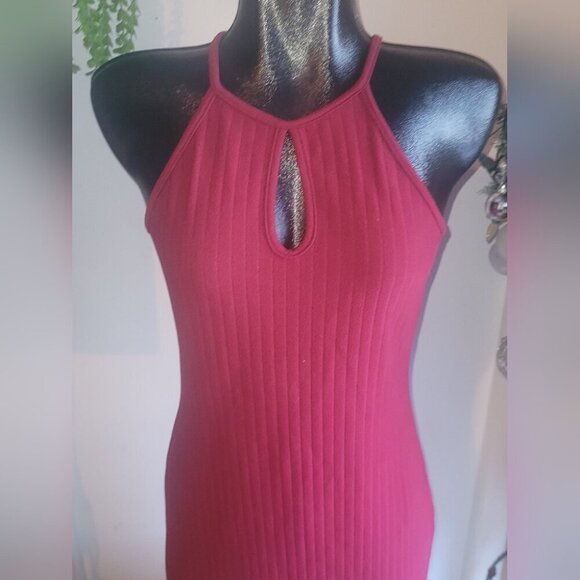 Route 3 Red Halter Lace Trim Dress S - Picture 3 of 10